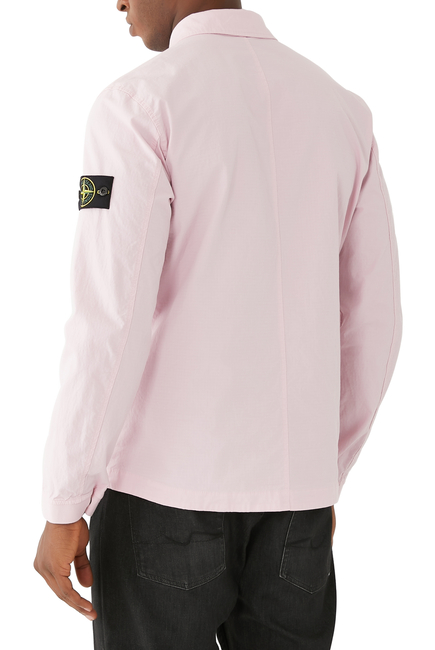 Cotton Logo Zip Overshirt